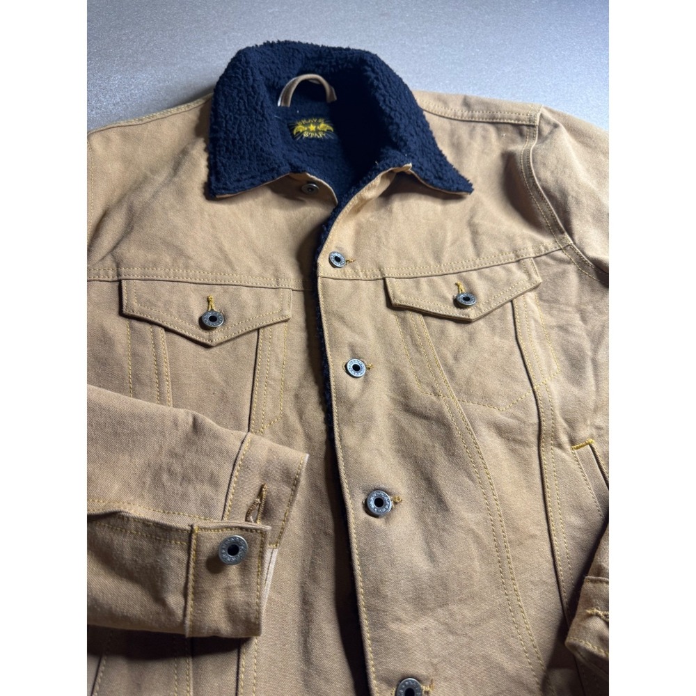 Brave Star Selvage Ironside Sherpa Jacket Tan Duck Canvas Mens BSDJ101 M $500